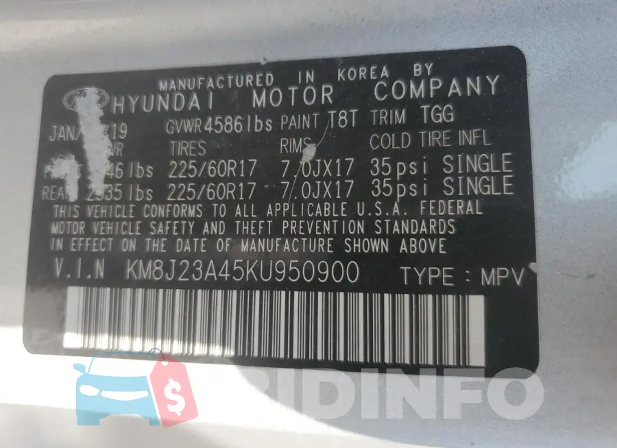 KM8J23A45KU950900 Photo# 12