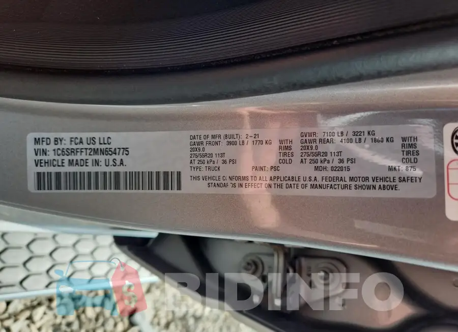 1C6SRFFT2MN654775 Photo# 13