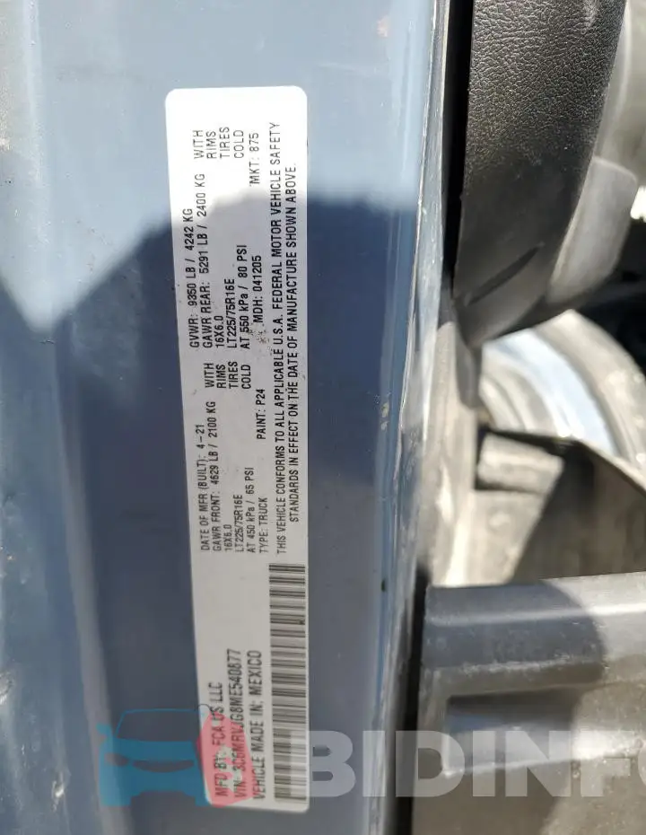 3C6MRVJG8ME540877 Photo# 13