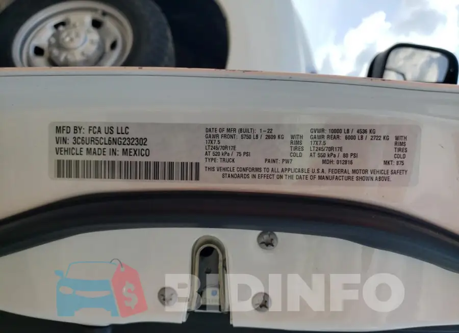 3C6UR5CL6NG232302 Photo# 12