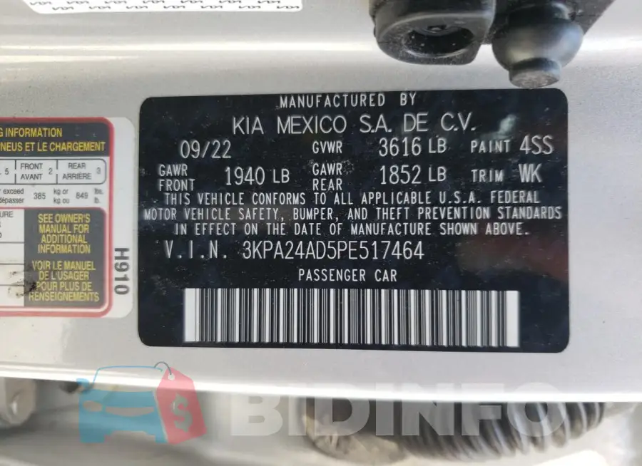 3KPA24AD5PE517464 Photo# 13