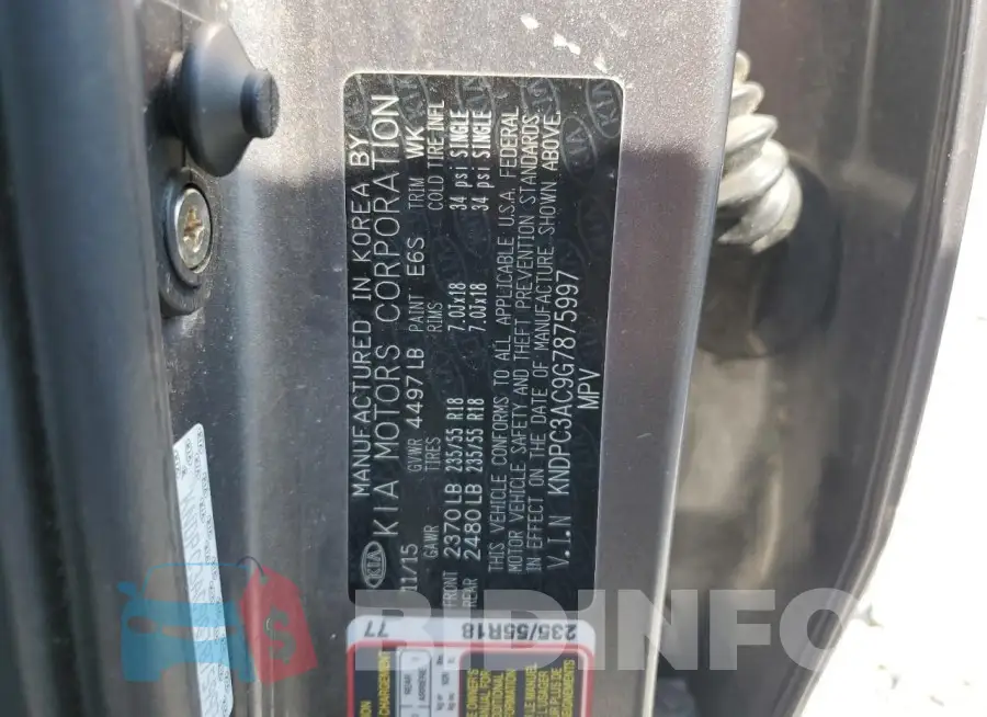KNDPC3AC9G7875997 Photo# 13