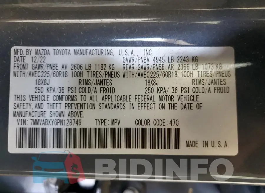 7MMVABXY6PN128749 Photo# 13