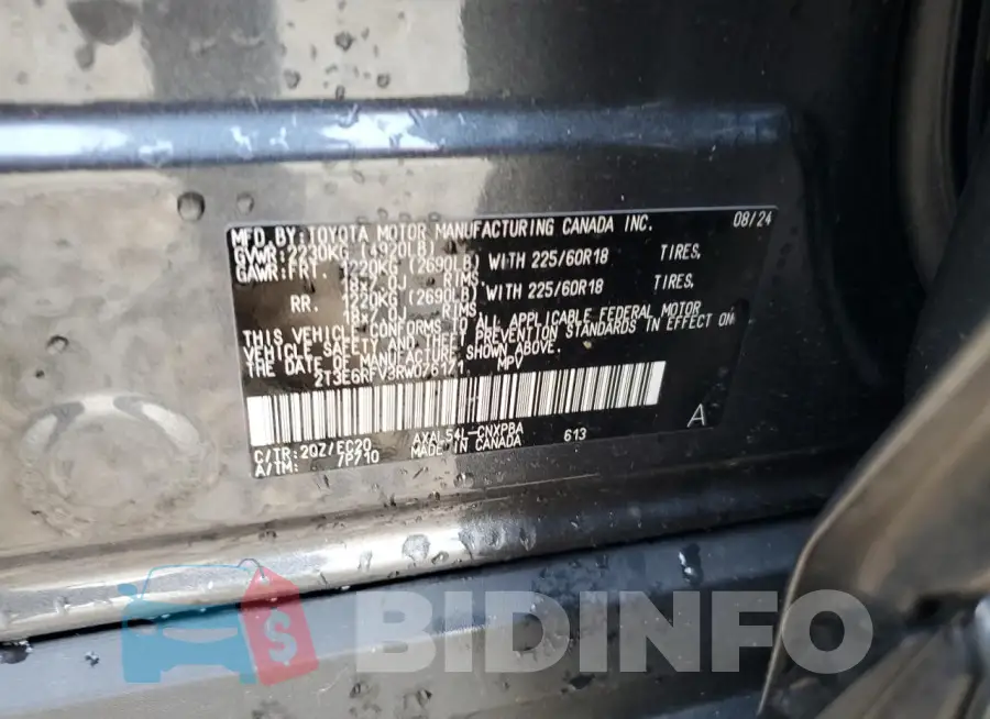 2T3E6RFV3RW076171 Photo# 13