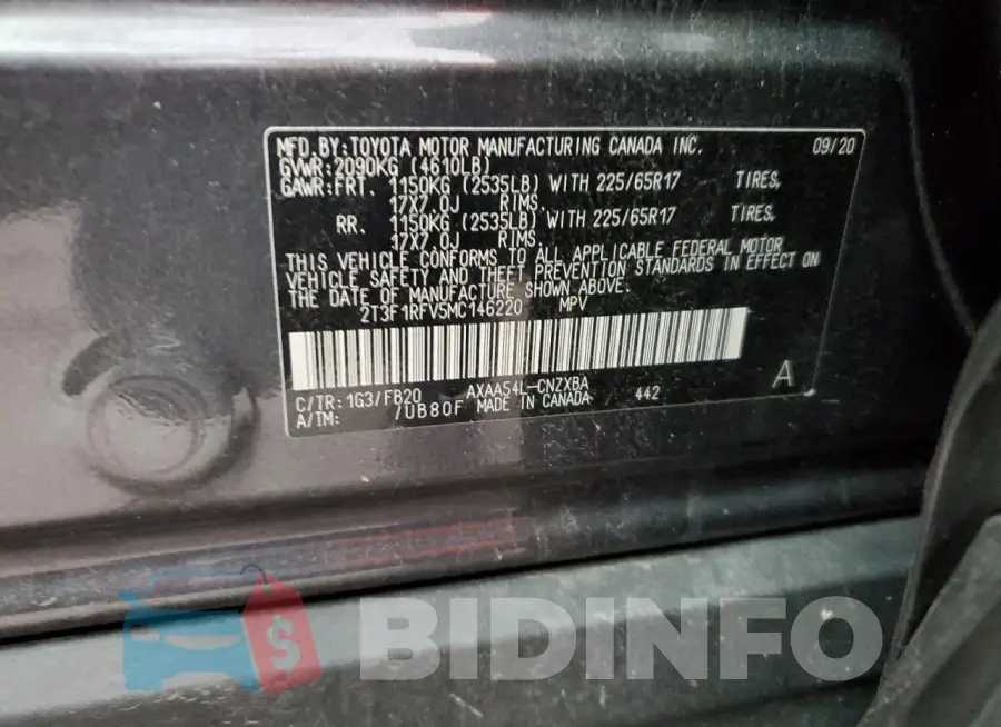 2T3F1RFV5MC146220 Photo# 14