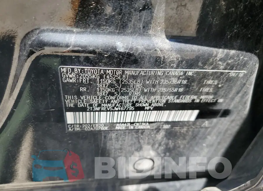 2T3NFREV5JW467795 Photo# 13