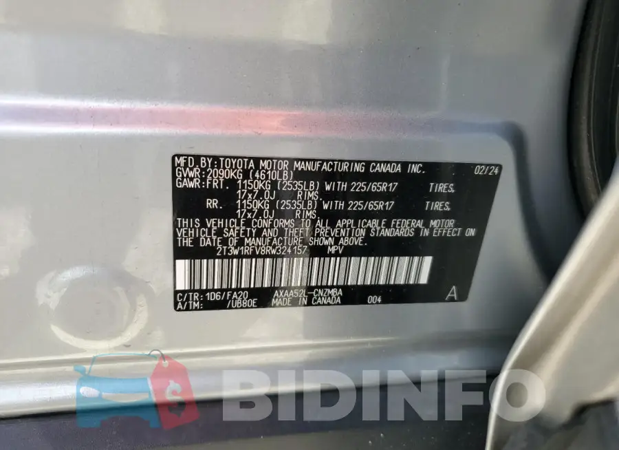 2T3W1RFV8RW324157 Photo# 13