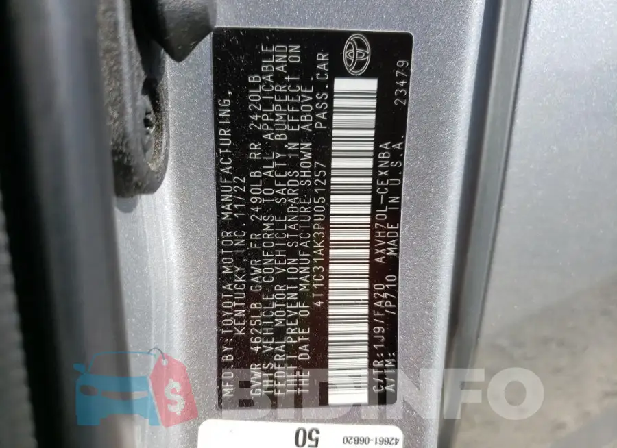 4T1C31AK3PU051257 Photo# 13