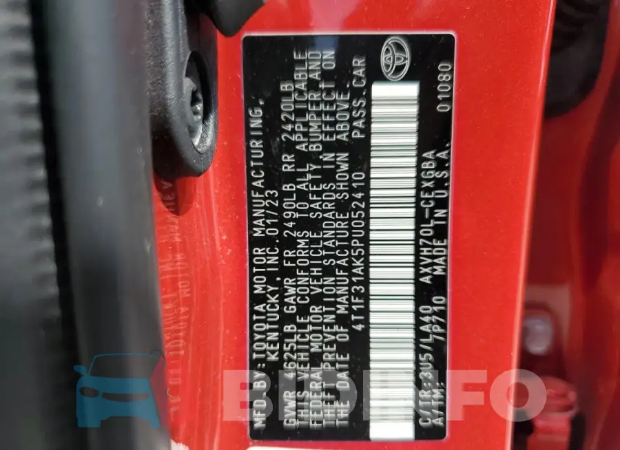 4T1F31AK5PU052410 Photo# 13