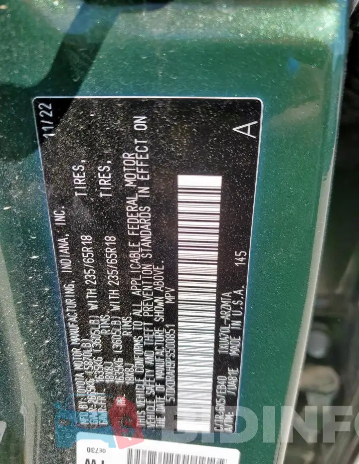 5TDKDRAH9PS500851 Photo# 13