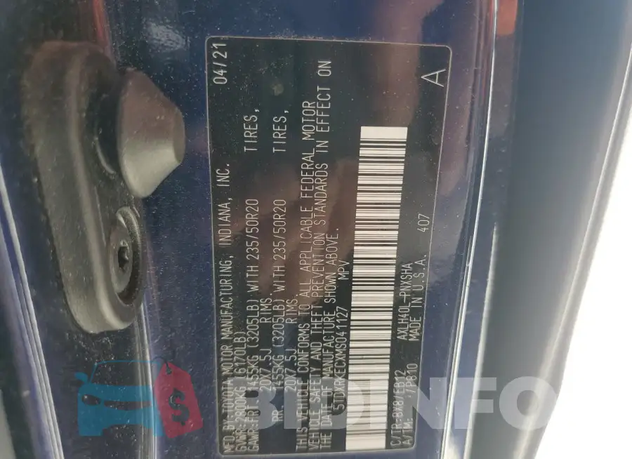 5TDXRKECXMS041127 Photo# 13