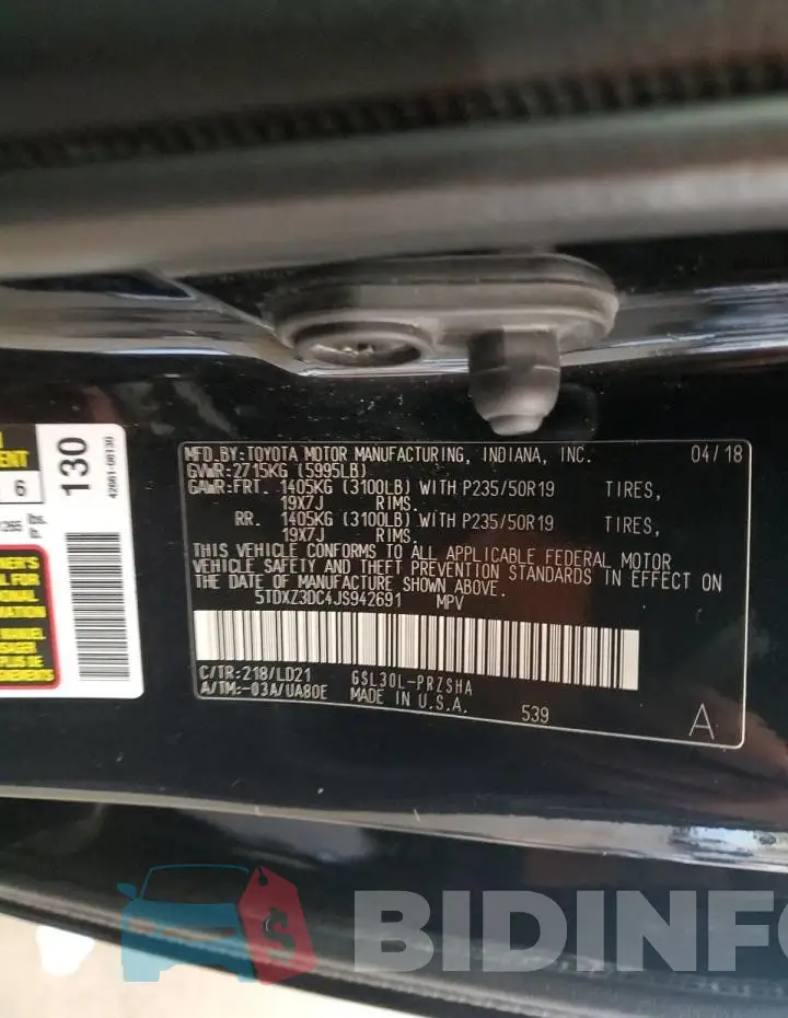 5TDXZ3DC4JS942691 Photo# 13