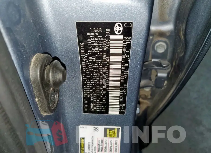 5YFB4MDE2PP034368 Photo# 12
