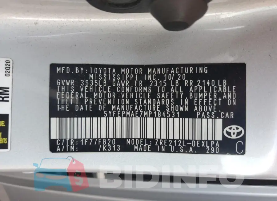 5YFEPMAE7MP184531 Photo# 12