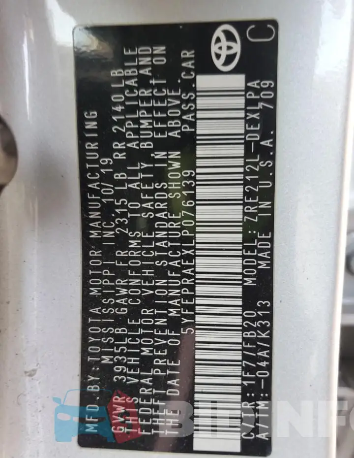 5YFEPRAEXLP076139 Photo# 12