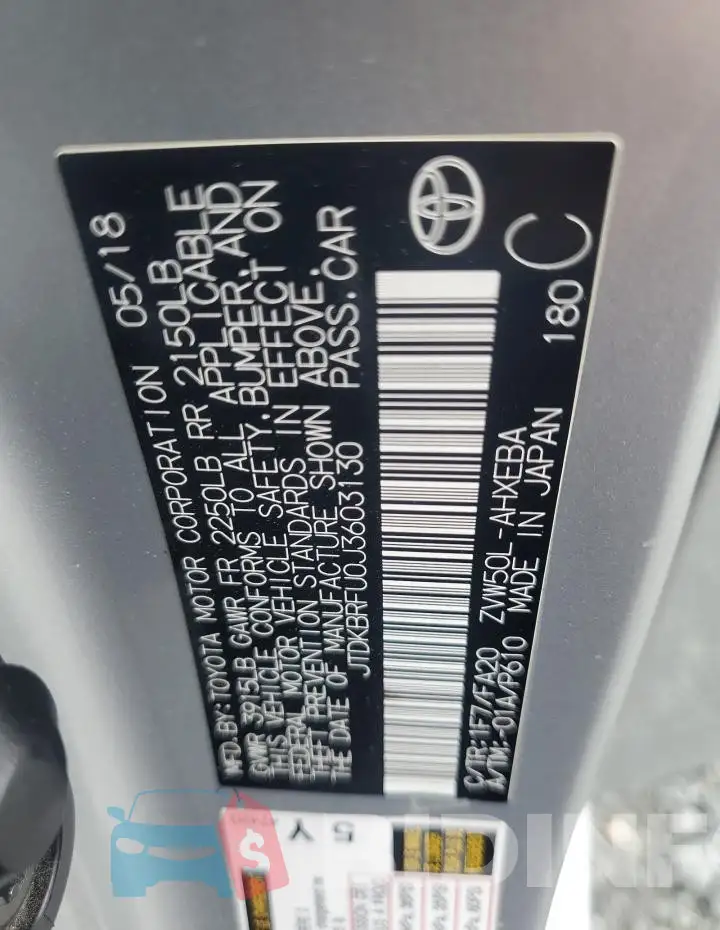 JTDKBRFU0J3603130 Photo# 13