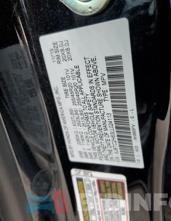 5J8TC2H63LL024113 Photo# 13