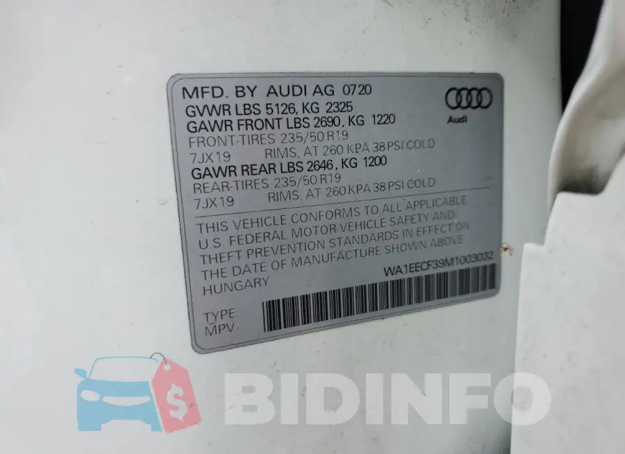 WA1EECF39M1003032 Photo# 13