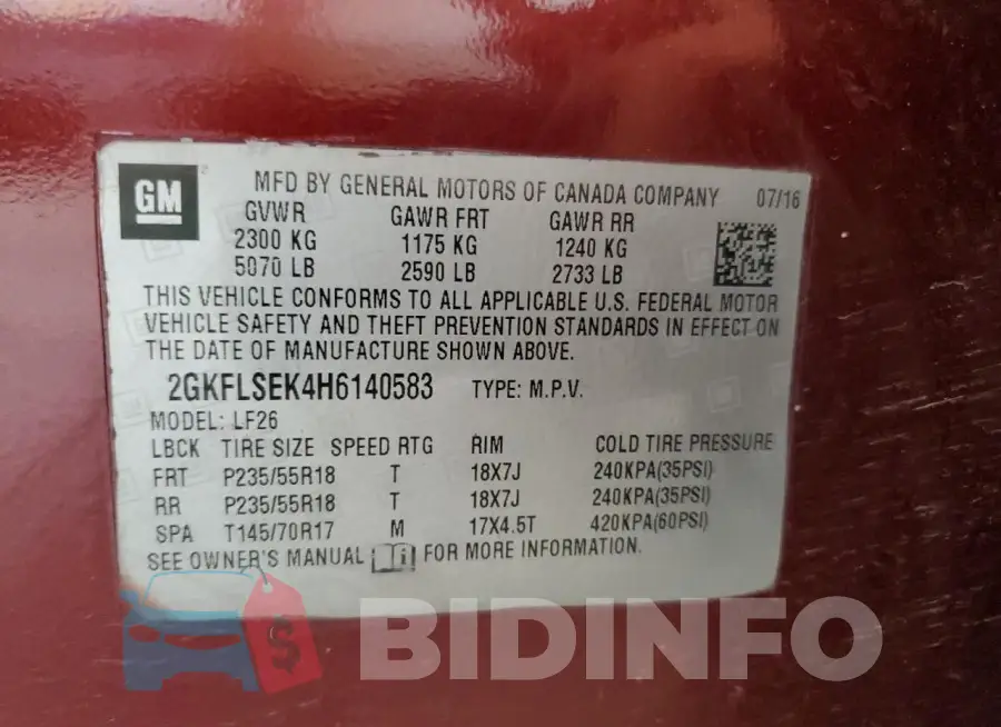 2GKFLSEK4H6140583 Photo# 13