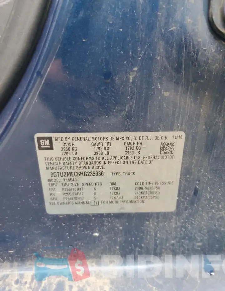 3GTU2MEC6HG235936 Photo# 12