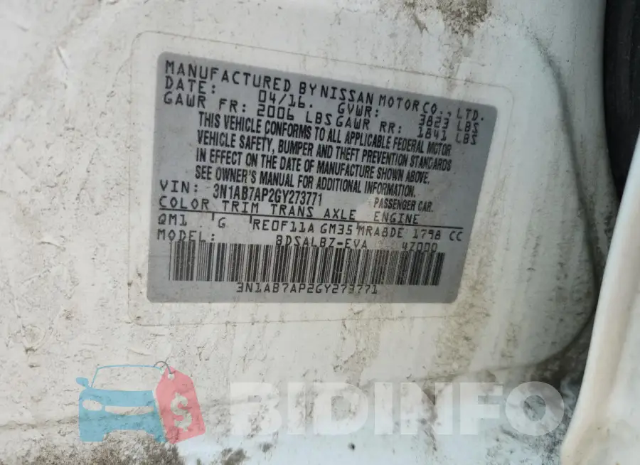 3N1AB7AP2GY273771 Photo# 12