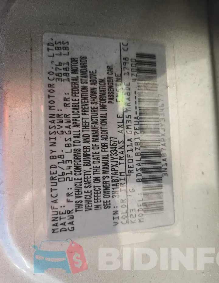 3N1AB7APXJY334677 Photo# 13