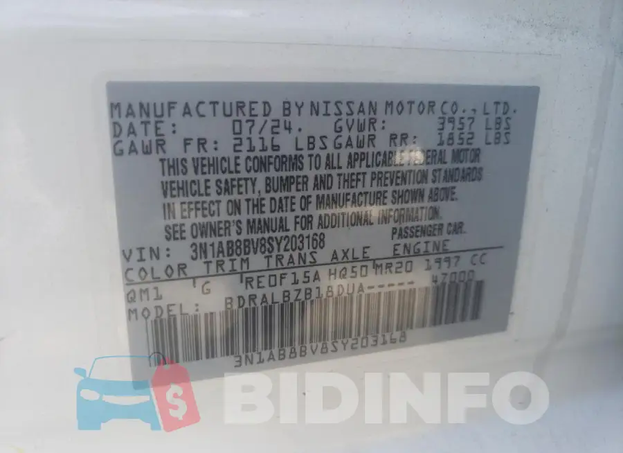 3N1AB8BV8SY203168 Photo# 13