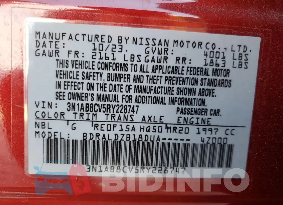 3N1AB8CV5RY228747 Photo# 12