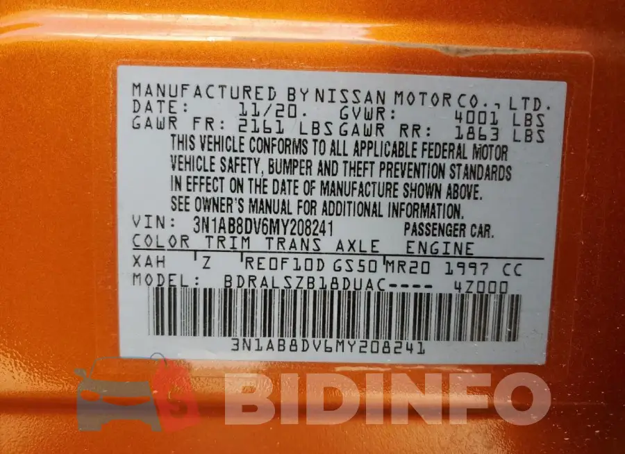 3N1AB8DV6MY208241 Photo# 12