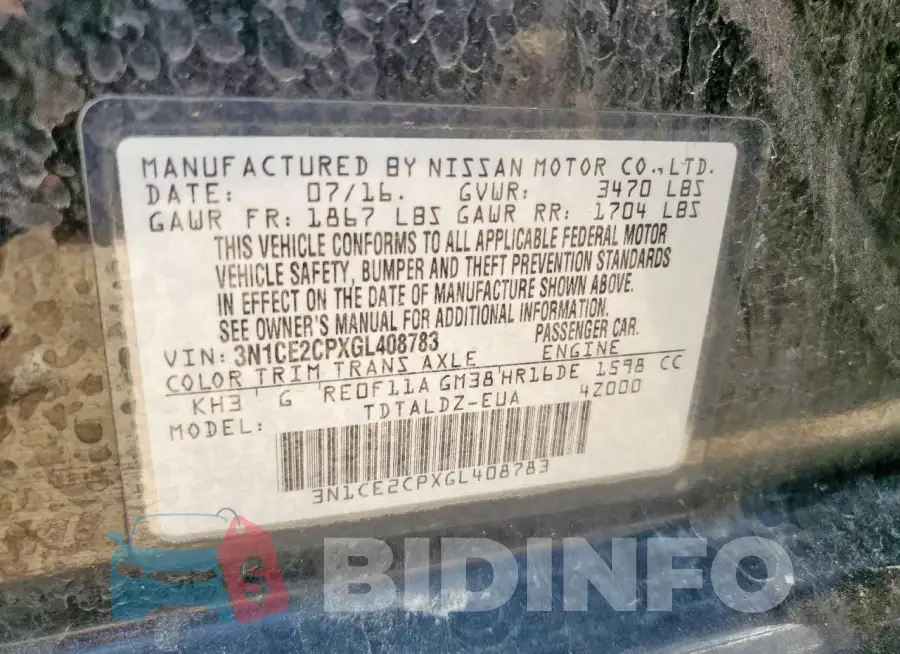 3N1CE2CPXGL408783 Photo# 14