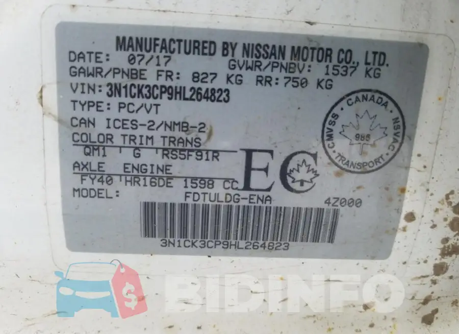 3N1CK3CP9HL264823 Photo# 12