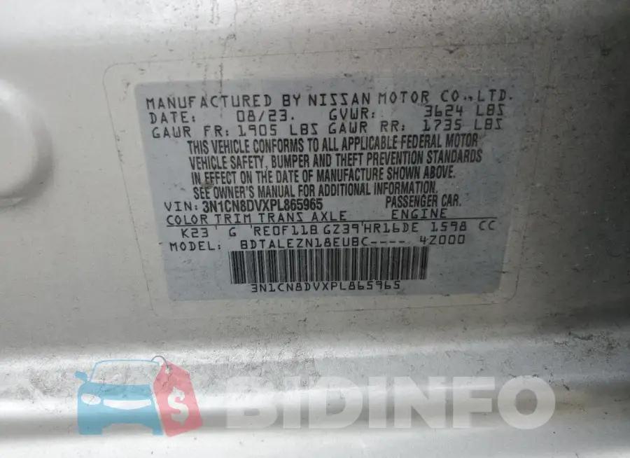 3N1CN8DVXPL865965 Photo# 12