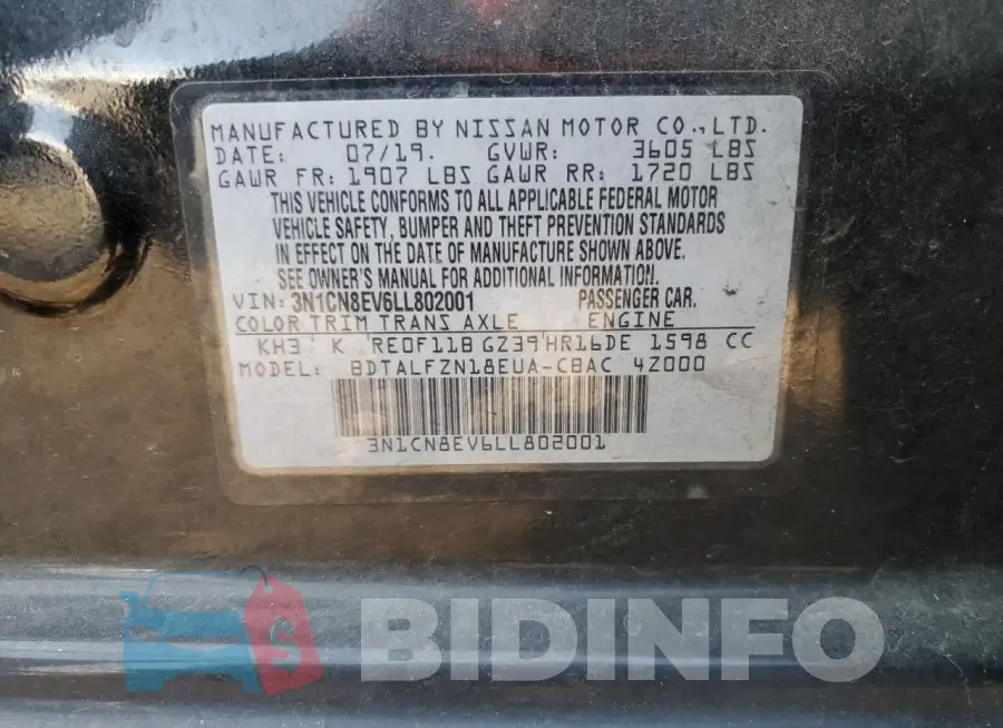3N1CN8EV6LL802001 Photo# 12