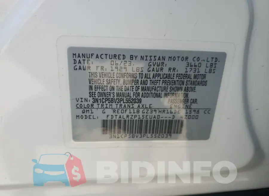 3N1CP5BV3PL552039 Photo# 14