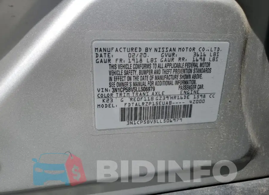 3N1CP5BV5LL506979 Photo# 13