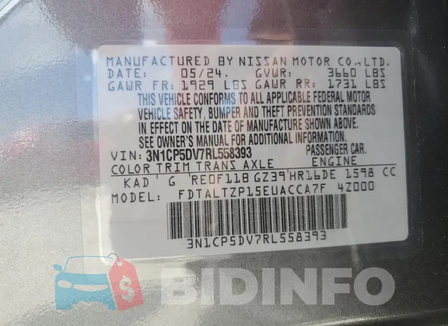 3N1CP5DV7RL558393 Photo# 13