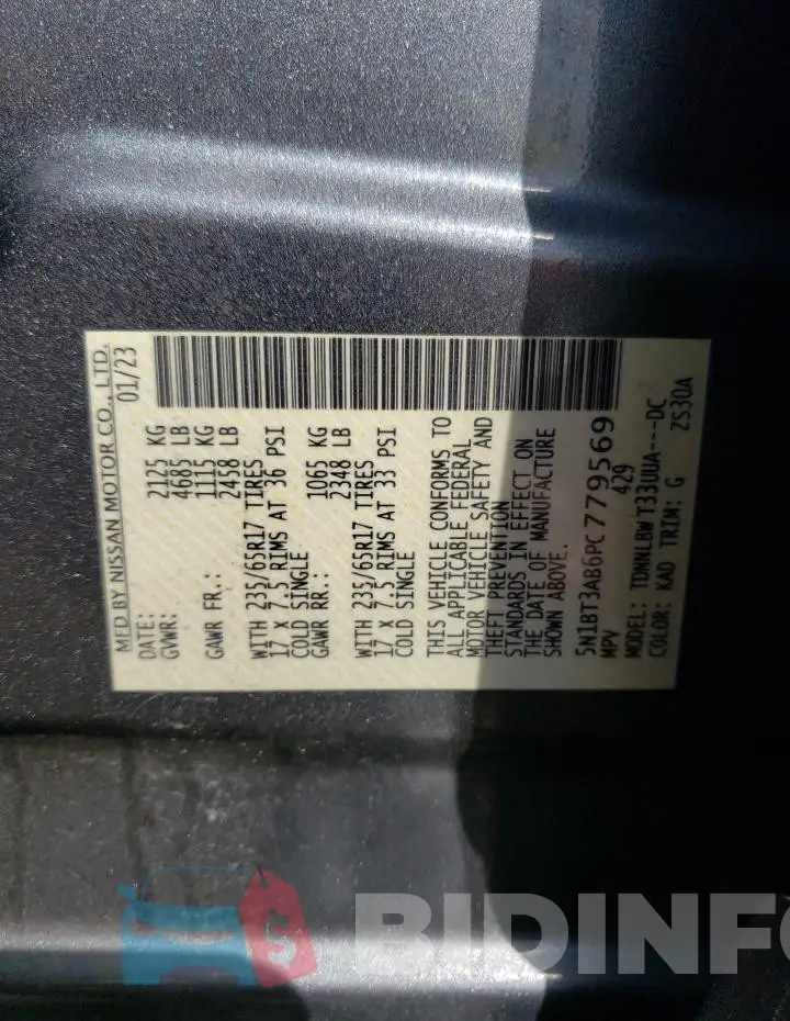 5N1BT3AB6PC779569 Photo# 13