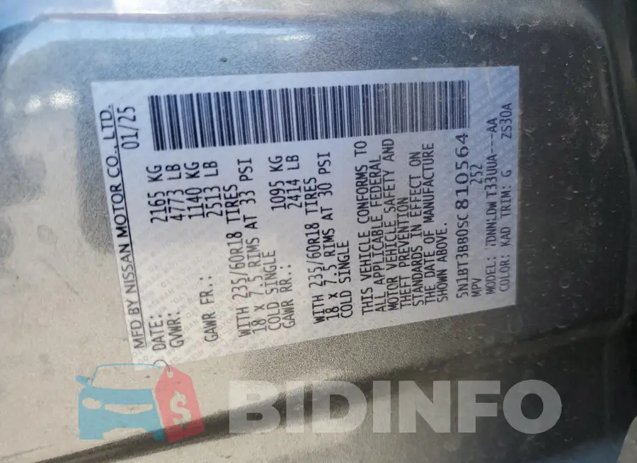 5N1BT3BB0SC810564 Photo# 13