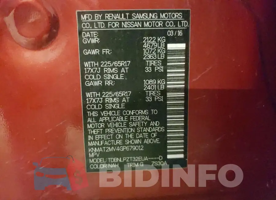 KNMAT2MV4GP679012 Photo# 13