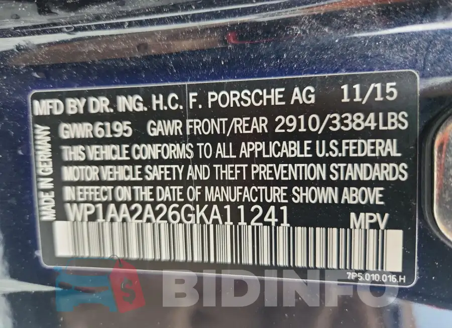 WP1AA2A26GKA11241 Photo# 12