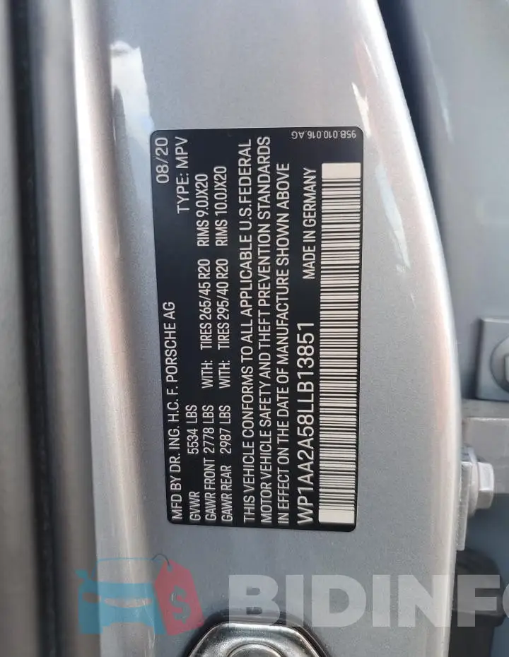 WP1AA2A58LLB13851 Photo# 13