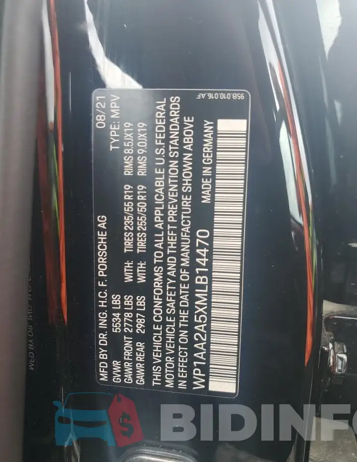 WP1AA2A5XMLB14470 Photo# 12