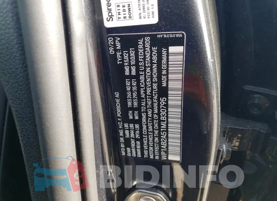 WP1AB2A51MLB30795 Photo# 12