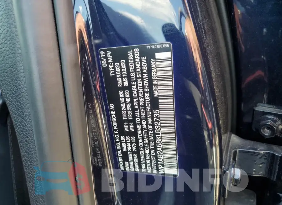 WP1AB2A58KLB32735 Photo# 13