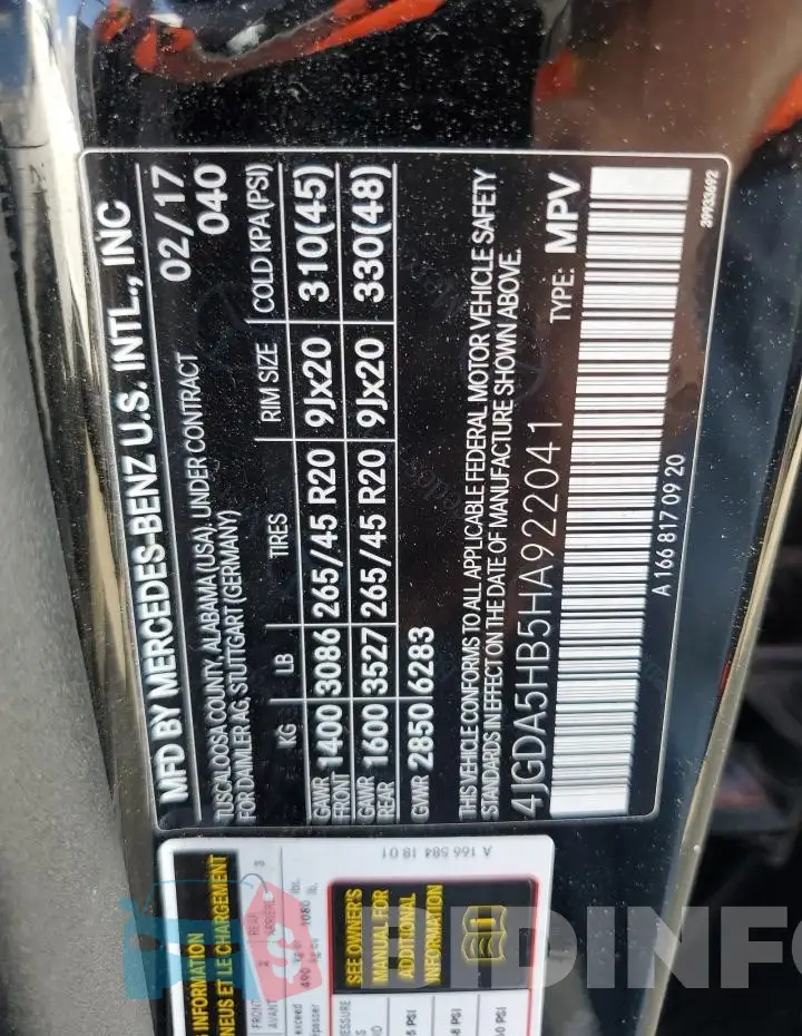4JGDA5HB5HA922041 Photo# 14