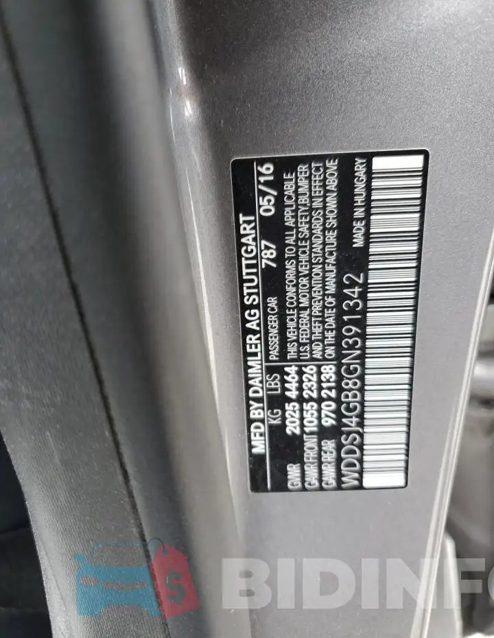 WDDSJ4GB8GN391342 Photo# 12