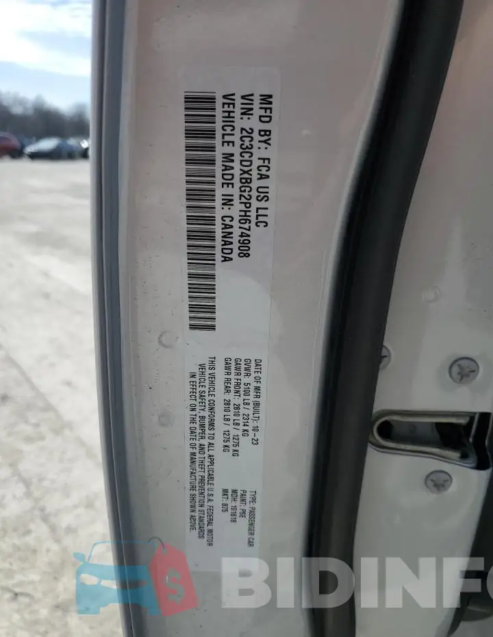 2C3CDXBG2PH674908 Photo# 13