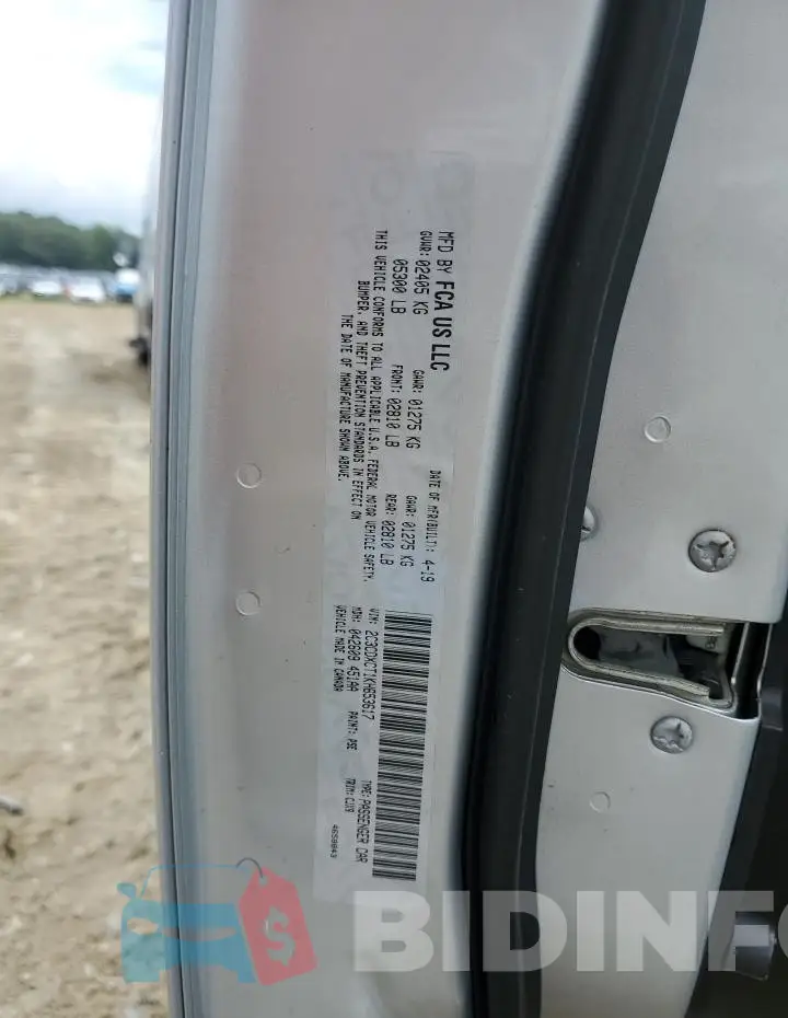 2C3CDXCT1KH653617 Photo# 12