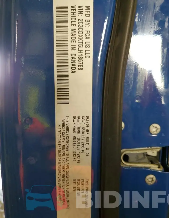2C3CDXKT5LH186768 Photo# 13