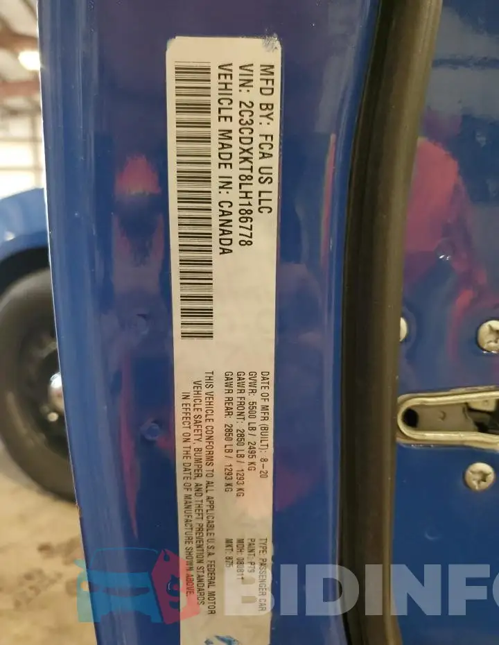 2C3CDXKT8LH186778 Photo# 12